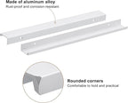 uxcell Cabinet Finger Edge Pull, 3pcs 300mm / 11.81" Aluminum Alloy Back Mount Hidden Cabinet Pulls Concealed Handle for Home Kitchen Drawer Cabinet, Silver