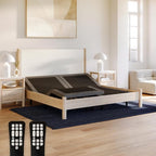Upholstered Adjustable Bed Base 2.0 with Upgraded Motors, Massage, Wireless Remote, USB Port-Ergonomic Head and Foot Inclines, Twin XL