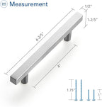 Ravinte Brushed Nickel Cabinet Handles 25 Pack 4 inch Satin Nickel Square Cabinet Pulls Silver Hardware for Kitchen 6 inch Overall Length Stainless Steel Drawer Pulls