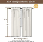 Chyhomenyc Black Sheer Curtains 84 Inches Long 2 Panels, Light Filtering Black Curtains for Living Room, Soft Gentle Voile Rod Pocket Bedroom Window Drapes, 59Wx84L Inch, 2PCS
