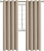 BGment Blackout Curtains - Grommet Thermal Insulated Room Darkening Bedroom and Living Room Curtains, Set of 2 Panels (55 x 96 Inch, Sand)