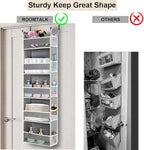 2 Pack Over The Door Hanging Organizer 5-Shelves and 10 Side Pockets, Over The Door Storage for Bathroom and Bedroom, Back of Door Organizers for Baby Products and Kid's Toys(13"x5"x44" Grey)