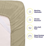 Twin XL Size Bed Sheets - 4 Piece 1500 Supreme Collection Fine Brushed Microfiber Deep Pocket Twin X-Large Sheet Set Bedding - 1 EXTRA PILLOW CASES, GREAT VALUE, Twin XL, Sage