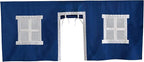 Max & Lily Underbed Privacy Curtain for Low Bunk/Loft Bed, 2 Panel Play Curtain Set - Hot Blue/White Cotton