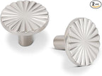 2 Pack Kitchen Cabinet Knobs Round Sunflower Dresser Knob Modern Drawer Hardware Cupboard Handles Furniture Knob for Bathroom Single Hole Knobs for Wardrobe Nickel TYH-BN-K2
