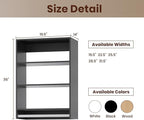 ROOMTEC 19.5" Medium Hanging Closet Unit, Modular Closet System with Hanging Rod, Wardrobe Organizer for Bedroom or Walk-in Closet, Wall Mounted, Customizable Clothes Storage Unit, Black