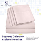 King Size Bed Sheets - 6 Piece 1500 Supreme Collection Fine Brushed Microfiber Deep Pocket King Sheet Set Bedding - 2 Extra Pillow Cases, Great Value, King, Pale Pink