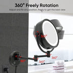 GURUN 8.5" Plug-in Magnifying Makeup Mirror with 3 Tones LED Lights Double Sided Vanity Mirror for Bathroom with 10X Magnification M1809DO (Oil-Rubbed Bronze/10X)