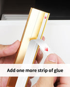5pack 6 inch self Adhesive Cabinet pulls Adhesive Cabinet Handles Stick on Handles Gold Finger pulls for cabinets Drawer Edge pulls Finger pulls Concealed Drawer Seam Flat