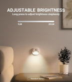 Lyridz Rechargeable Night Light, Motion Sensor Battery Nightlights, Mini Stick-on LED Closet Light, 1-20LM Dimmable Brightness for Bedroom, Kitchen, Washroom, Stairs, Hallway, 3-Pack