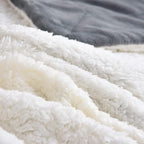 NANPIPER Sherpa Blanket Twin Warm Bed Blanket for Winter Cozy Soft Fuzzy Couch Throw Flannel Fleece/Wool Like Reversible Plush Blanket (Grey Twin Size 60"x80")