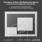 Koonmi 26x38 LED Bathroom Mirror, Backlit + Front Lit, LED Bathroom Mirror with Lights for Wall, 3 Colors, Anti-Fog, Dimmable Brightness, Memory Function, Tempered Glass
