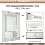 Keonjinn LED Bathroom Mirror 24" x 32" with Frontlit and Backlit, Stepless 3 Colors Temperature & Dimmable Vanity Mirror with Light, Double LED Strips, Tempered Glass Wall Mirror, UL Listed LED Driver