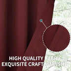 BGment Blackout Curtains for Bedroom - Grommet Thermal Insulated Room Darkening Curtains for Living Room, Set of 2 Panels, Each 46 x 63 Inch, Burgundy Red