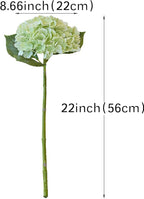 4PCS Artificial Flowers Large Hydrangeas Flowers Latex Bouquet for Wedding Bridal Office Home Party Decoration (4Pcs Light Green)