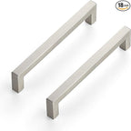 Ravinte 18 Pack 6-1/4 Inch Square Cabinet Handles - Brushed Nickel Stainless Steel Drawer Pulls - Kitchen Hardware