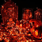 BrizLabs Orange Lights, 150 Counts 34.8ft Incandescent Halloween Lights Connectable, UL Certified Orange String Light, Mini Light Set for Indoor Outdoor Halloween Christmas Tree Party Decor