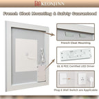 Keonjinn Bathroom LED Mirror 30 x 30 Inch Frontlit and Backlit, Tempered Glass Stepless 3 Colors Temperature & Dimmable Square Wall Mirror, UL Listed LED Driver, Double LED Strips, Anti-Fog
