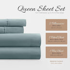 Linen Market Bed Sheets for Queen Size Bed (Ocean) - Sleep Better Than Ever with These Soft and Cooling Queen Sheets - Deep Pocket Fits 16" Thick Beds - 4 Piece Sheet Set