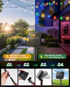 Brightown Solar String Lights Outdoor 60 Led 35.6 Feet Crystal Globe Lights with 8 Lighting Modes, Waterproof Solar Powered Patio Lights for Garden Yard Porch Wedding Party Decor (Multicolor)