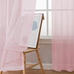 OWEINE Sheer Curtains 78 Inches Long 2 Panels Set, Rod Pocket Fimly Voile Solid Blush Window Curtain Panels for Living Room Bedroom, Soft Voile Sheer Curtains & Drapes, Total 78 Inches Width