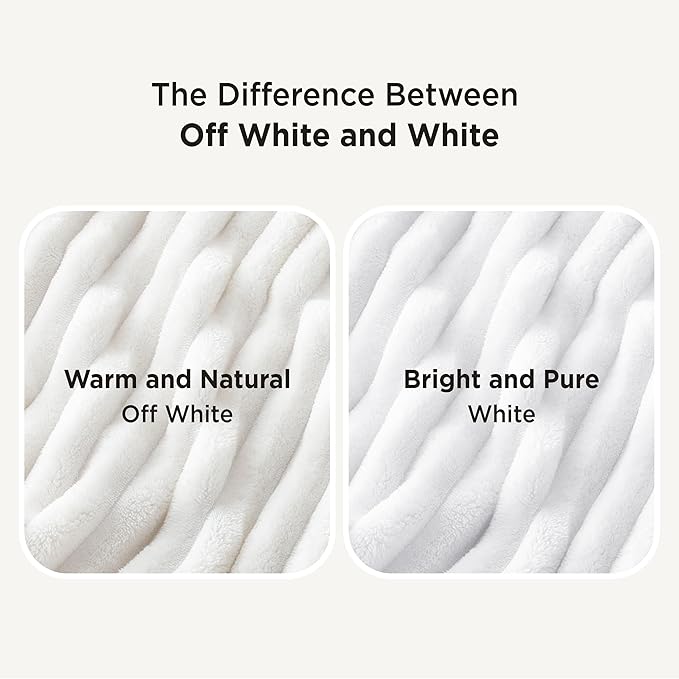 Bedsure GentleSoft White Throw Blanket for Couch - Cozy Soft Blankets for Women, Cute Small Throws for Girls, 50x60 Inches
