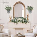240 Pcs 4 Kinds Mixed Faux Eucalyptus Stems, Baby Breath Flowers Artificial Bulk with Greenery Stems for DIY Bouquets Wedding Home Floral Greenery Decor