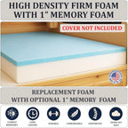 Foamma 2" x 36" x 72" Gel Memory Foam RV Bunk Mattress Replacement, Medium Firm, Pressure Relieving, Cooling Premium Comfort, USA Made, No Cover