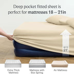 LuxClub Twin XL Sheets - Soft Kids Twin Bed Sheets for Boys and Girls, 3 PC Deep Pockets Wrinkle Free Kids Fitted Sheets Machine Washable Hotel Bedding Silky Soft- Cream Twin XL
