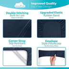 DREAMCARE Queen Sheet Set – 6 pcs Cooling Bed Sheets – up to 21” Deep Pocket Queen Sheets Set – 2500 Supreme Collection – Extra Soft 100% Brushed Microfiber Hotel Luxury with Side Pocket – N Blue