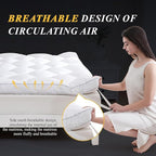 DOWNCOOL 3 Inch Queen Mattress Topper, Ultra Thick and Fluffy Supportive Memory Foam Mattress Topper for Body Pain, Mattress Pad with Breathable Mesh Design for Deep Sleep, 80x60x3 Inches