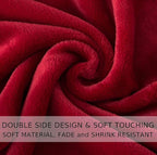 Flannel Fleece King Size Summer Blanket All Season 350GSM Lightweight Throw for The Bed Extra Soft Brush Fabric Winter Warm Sofa Blankets 90" x 108"(Burgundy Red King)