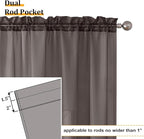 Aiyufeng Chocolate Sheer Curtains 45 Inches Long 2 Panels, Solid Voile Top Dual Rod Pockets Stylish Breathable Drapes Window Treatment for Kid's Room/Bedroom/Living Room, 42W x 45L, Chocolate Brown