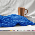Exclusivo Mezcla Plush Fuzzy Fleece Bed Blanket Queen Size, Super Soft, Fluffy and Warm Blankets Suitable for All Seasons (Cobalt Blue, 90x90 Inches)