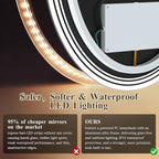 24''x36'' Oval Lighted Mirrors for Bathroom Wall Backlit + Front Lit, Oval LED Bathroom Mirror Frameless with Lights Anti Fog, Dimmable, 3 Colors,Tempered Glass, Shatter-Proof