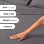 Twin XL 4 Piece Sheet Set - Comfy Breathable & Cooling - Ultra-Soft Hotel Luxury Bedding Set w/ 8-16 Inch Deep Pockets - 1 Flat & 1 Fitted Sheet & 2 Pillowcases - Wrinkle Free & Easy Care - Dark Grey
