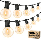 Brightever 100ft Outdoor G40 LED Globe String Lights Dimmable Waterproof Shatterproof Light Strings with 52 Bulbs Connectable Commercial Hanging Lights for Patio House Backyard Balcony