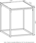 FURINNO Camnus Modern Living End Table, Columbia Walnut, 15.75 in x 15.75 in x 17.83 in