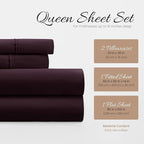 Linen Market Brushed Microfiber Queen Sheet Set 4 Piece – Oeko-TEX Certified Ultra Soft & Wrinkle-Free - 16" Deep Pocket Sheets - Easy Care Queen Size - Purple