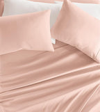 Linen Market Double-Brushed Microfiber Full Sheet Set 4 Piece – Oeko-TEX Certified Ultra Soft & Wrinkle-Free - 16" Deep Pocket Sheets - Easy Care Full Size - Blush