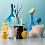 NEST New York Reed Diffuser, Amalfi Lemon & Mint - 5.9 fl oz - Fragrance for Up to 90 Days - Reusable, Refillable Glass Holder - Includes 8 All-Natural Reed Sticks - Flame Free