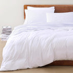 LANE LINEN 100% Organic Cotton Twin XL Sheets Set 3-Piece Pure Percale Bedsheets Bedding Breathable Fits Mattress Upto 15" Deep - Blue Ticking Stripe