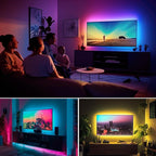 maylit ICRGB TV LED Backlight, 24.6ft Bluetooth LED Lights for TV 85-100in, USB Powered TV Lights Kit with Remote and App Control, Music Sync, Color Change with TV Sound, Bias Lighting for HDTV
