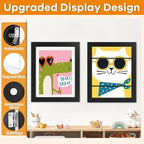 8 Pack Kids Artwork Frames Changeable 8.5 x 11 Inch Children Art Projects Kids Art Frames Front Opening Picture Display Frame, Black