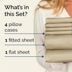 King 6 Piece Sheet Set - Comfy Breathable & Cooling - Ultra Soft Hotel Luxury Bedding Set with 8-16 Inch Deep Pockets - 1 Flat & 1 Fitted Sheet & 4 Pillowcases - Cozy, Wrinkle Free & Easy Care - Beige