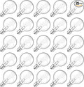 Meconard G40 Replacement Light Bulbs, E12 Candelabra Screw Base 5watt Dimmable Clear Glass Globe Incandescent Bulbs for Indoor Outdoor String Lights,Warm White,25Pack