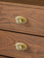 2 Pack Brushed Gold Cabinet Knobs with Base Brass Flat Drawer Pulls Kitchen Cupboard Bathroom Dresser Cabinet Hardware Handles Zinc Alloy