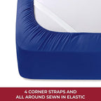 Mellanni RV Short Queen Sheets - 4 PC Iconic Collection Bedding - Hotel Luxury, Extra Soft, Cooling Bed Sheets - Deep Pocket up to 10 inch (RV/Short Queen, Royal Blue)