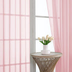 OVZME Blush Pink Sheer Curtains 120 Inches Long 2 Panels Set, 59 Inch Extra Wide Soft Airy Lightweight Sheer Curtains for Living Room, Farmhouse Voile Filmy Rod Pocket Drapes, 59Wx120L Inches