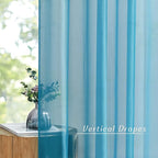 NICETOWN Sheer Window Curtains Sweep to Floor, Grommet Airy and Breathable Soft Voile Sheer Drapes with Light Filtering for Living Room/Bedroom, Teal, W54 x L108, 2 Panels